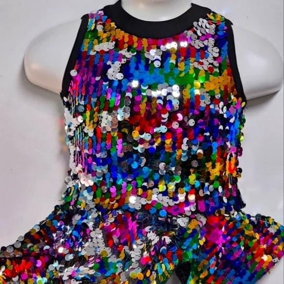 Revolution Dance colorful modern sequin tutu size Large Child - Picture 1 of 8